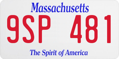 MA license plate 9SP481