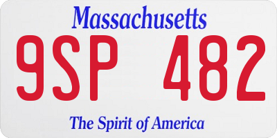 MA license plate 9SP482