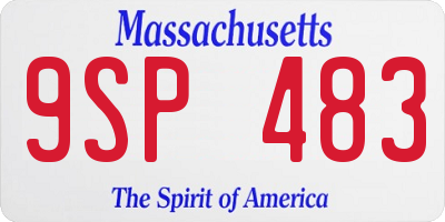 MA license plate 9SP483