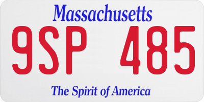 MA license plate 9SP485