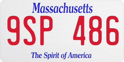 MA license plate 9SP486
