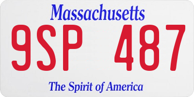 MA license plate 9SP487