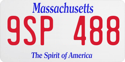 MA license plate 9SP488