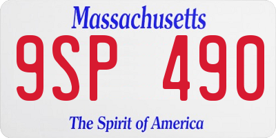 MA license plate 9SP490