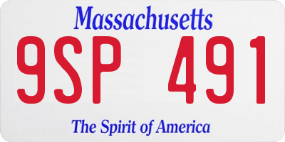 MA license plate 9SP491