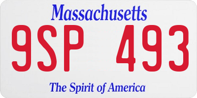 MA license plate 9SP493