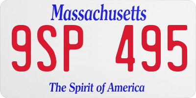 MA license plate 9SP495