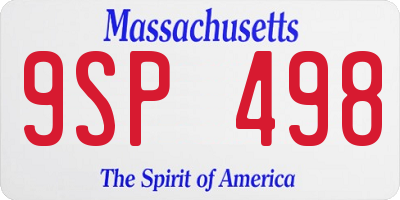 MA license plate 9SP498