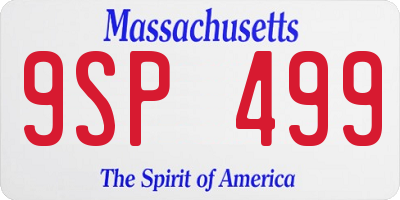 MA license plate 9SP499