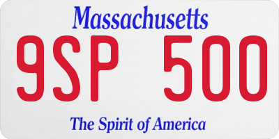 MA license plate 9SP500