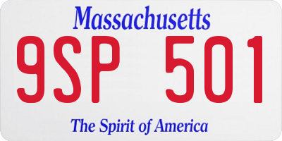 MA license plate 9SP501