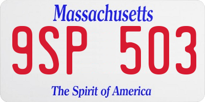 MA license plate 9SP503