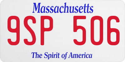 MA license plate 9SP506