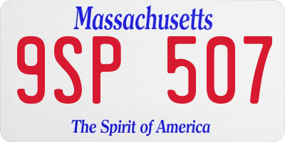 MA license plate 9SP507