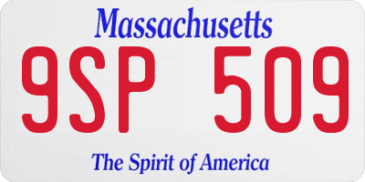 MA license plate 9SP509