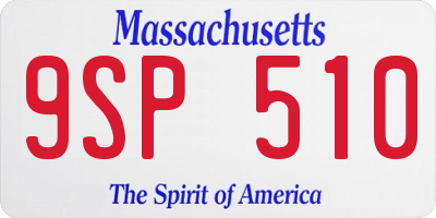 MA license plate 9SP510