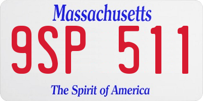 MA license plate 9SP511