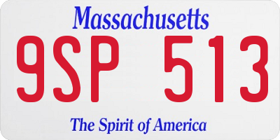 MA license plate 9SP513
