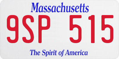 MA license plate 9SP515