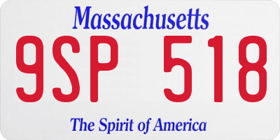 MA license plate 9SP518