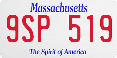 MA license plate 9SP519