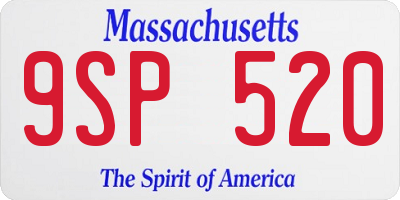 MA license plate 9SP520