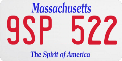 MA license plate 9SP522
