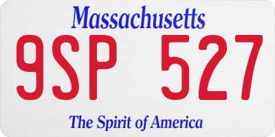 MA license plate 9SP527