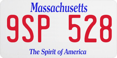 MA license plate 9SP528