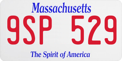 MA license plate 9SP529
