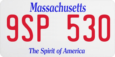 MA license plate 9SP530