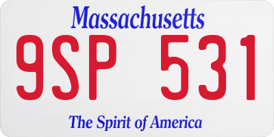 MA license plate 9SP531