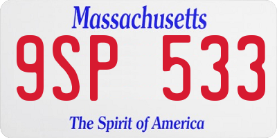 MA license plate 9SP533