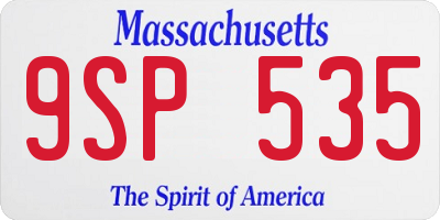 MA license plate 9SP535