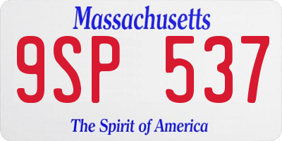MA license plate 9SP537