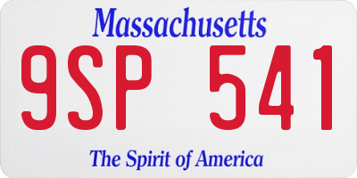 MA license plate 9SP541