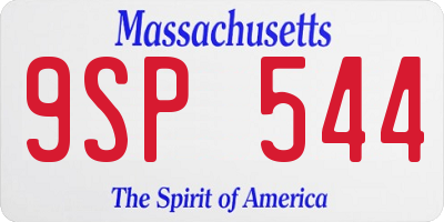 MA license plate 9SP544