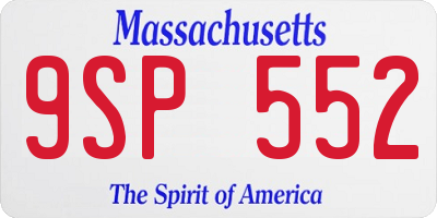 MA license plate 9SP552
