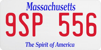 MA license plate 9SP556