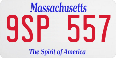 MA license plate 9SP557
