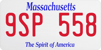 MA license plate 9SP558
