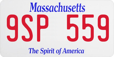 MA license plate 9SP559