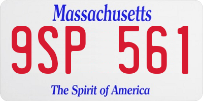 MA license plate 9SP561