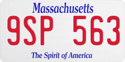 MA license plate 9SP563