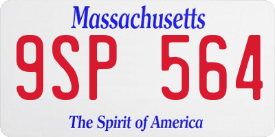 MA license plate 9SP564