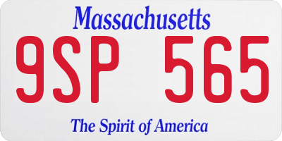 MA license plate 9SP565