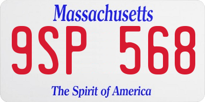MA license plate 9SP568