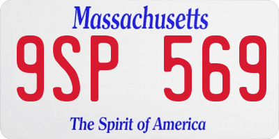 MA license plate 9SP569