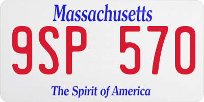 MA license plate 9SP570