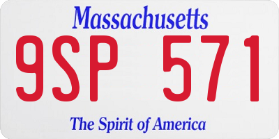 MA license plate 9SP571